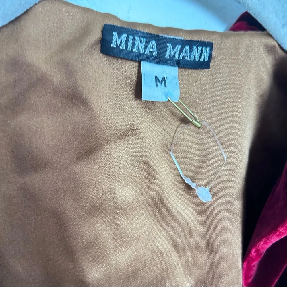 Mina Mann Velvet Brocade Ruffle Jacket Medium - Picture 7 of 9